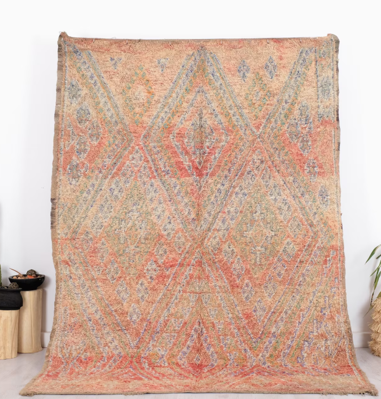 Vintage Beni Mguild Rug, Authentic Moroccan Rug, 5.8 FT x 8.2 FT